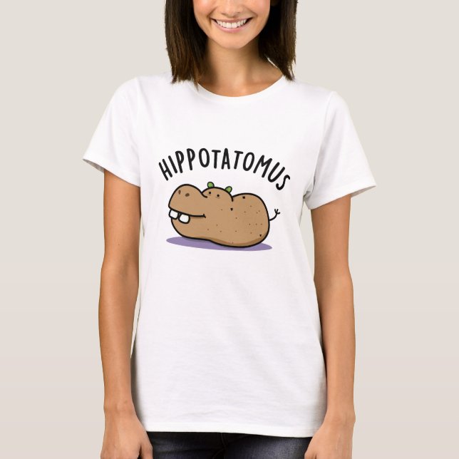Hip-potato-mus Funny Hippo Pun  T-Shirt (Front)