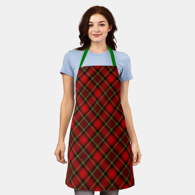 Hip Red Green Plaid Chef Baker Womens Apron (Worn)