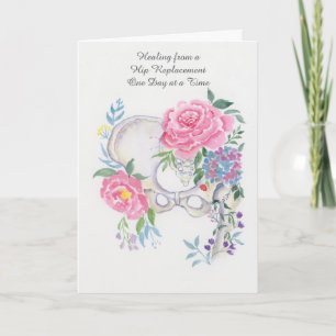 Hip Replacement Get Well Floral Hip Bone Healing Card