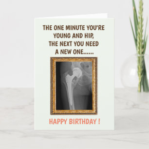 Hip REPLACEMENT- Hip Operation - Get well soon Thank You Card