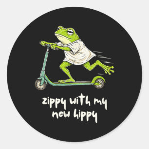 Hip Replacement Surgery Frog Zippy With New Hippy Classic Round Sticker