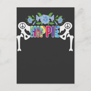 Hip Replacement Surgery Recovery Hippie Flower Postcard