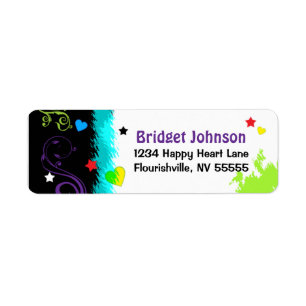 Hip Retro and Groovy Address Label- Small Return Address Label