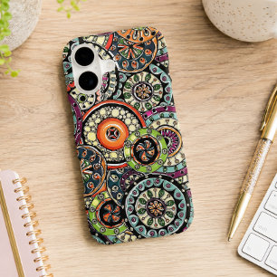 Hip Retro Chic Funky Floral Circles Art Pattern