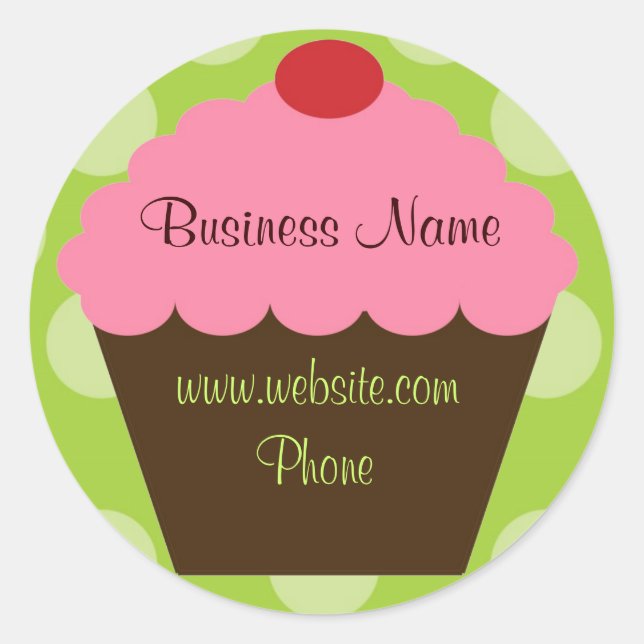 Hip Retro Cupcake Sticker (Front)