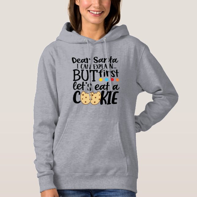 hip santa naughty new nice funny christmas humour hoodie (Front)