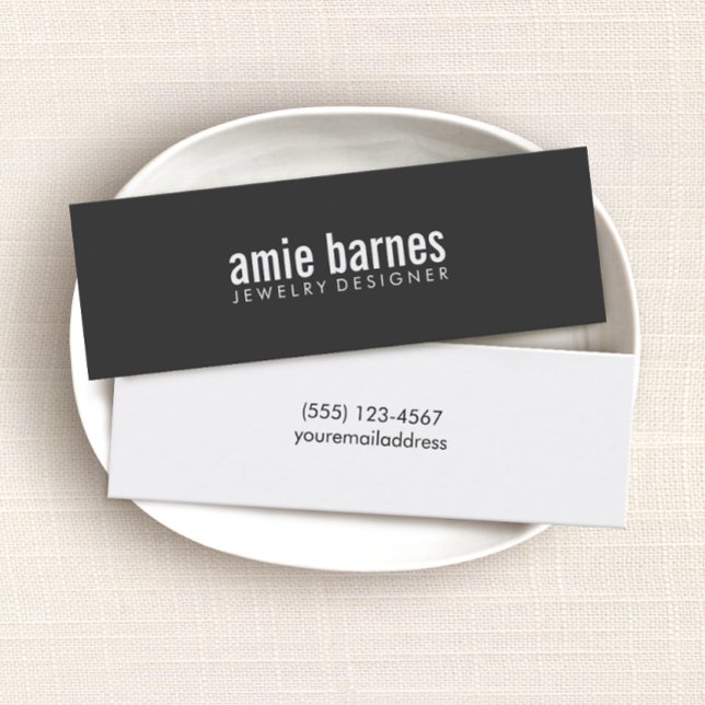 Hip Simple and Bold Black and White Mini Business Card (Creator Uploaded)