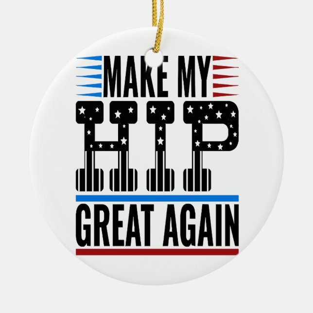 Hip Surgery Ceramic Ornament (Front)