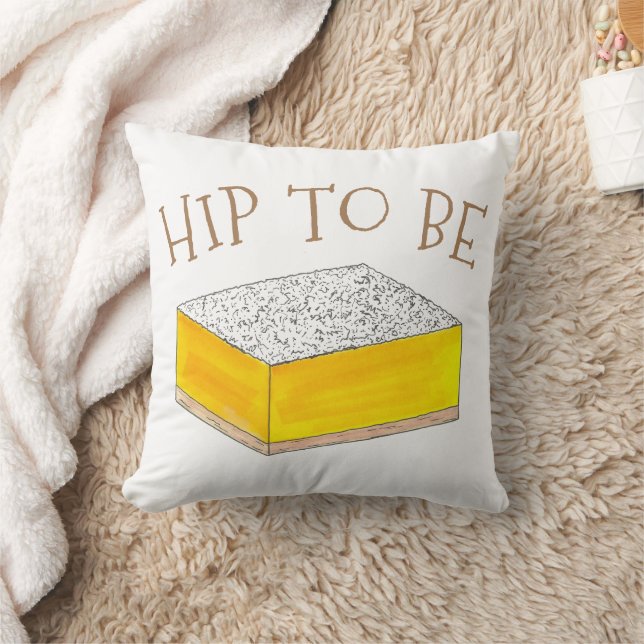 Hip To Be (Lemon) Square Bar Foodie Dessert Yellow Cushion (Blanket)