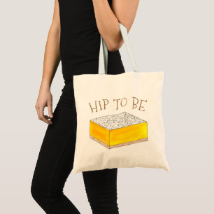 Hip To Be (Lemon) Square Bar Foodie Dessert Yellow Tote Bag