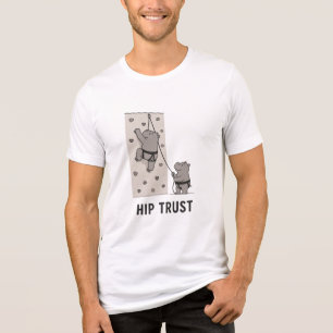 Hip Trust Funny Hippo Gym Pun T-Shirt Minimalist Tri-Blend Shirt