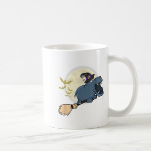 Hip Witch Hat Riding Broom Stick Zoo Animal Lover  Coffee Mug
