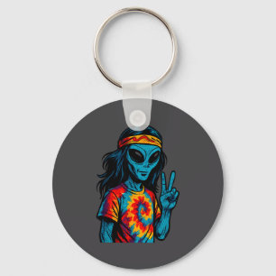 Hipe Alien Tie-dye Design  Key Ring