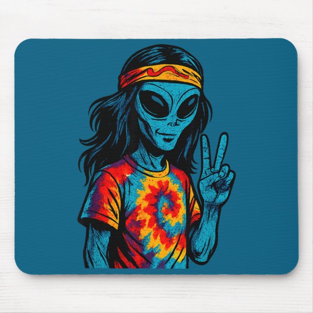 Hipe Alien Tie-dye Design  Mouse Pad (Front)
