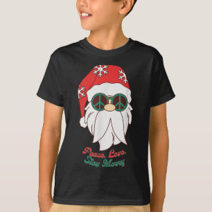 Hipe Santa Groovy Peace Sign Funny Christmas  T-Shirt
