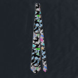 HipHop 50. Dance Pattern. Grey BG Tie<br><div class="desc">HipHop 50. Dance Pattern, commemorating the 50 years in Hip Hop. This design showcases a vibrant and energetic celebration of hip-hop culture. Silhouettes of dancers are captured in mid-air, performing various breakdancing moves, their bodies contorted in dynamic poses. The background is adorned with colourful graffiti, featuring words like "break, "...</div>