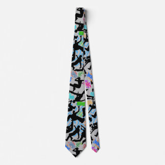HipHop 50. Dance Pattern. Grey BG Tie
