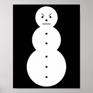 Hiphop Angry Snowman Christmas Poster