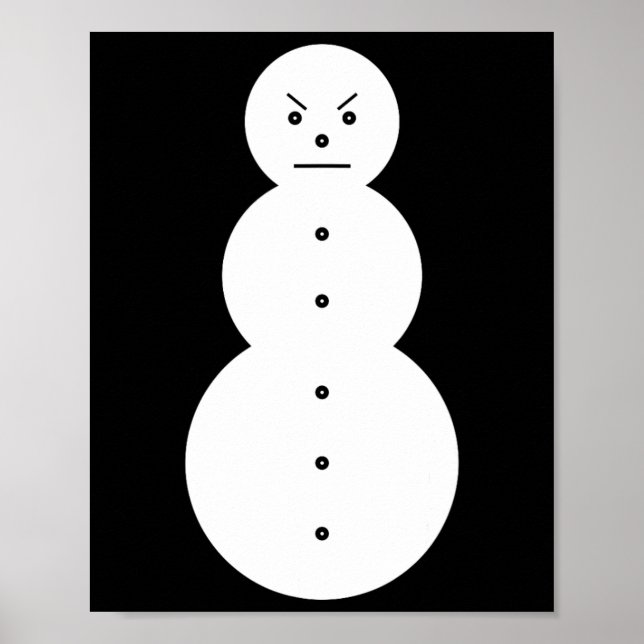 Hiphop Angry Snowman Christmas Poster (Front)