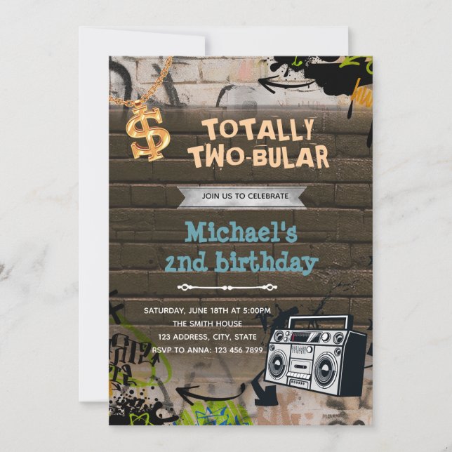 Hiphop birthday party invitation (Front)