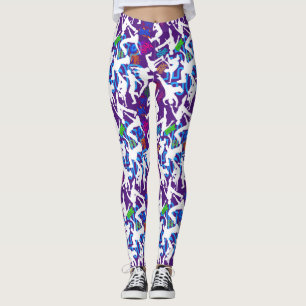 HipHop Dance Pattern.w B Purple BG Leggings