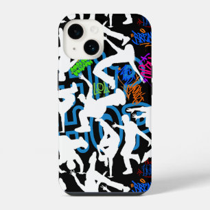 HipHop Dance Pattern.w Black BG iPhone 14 Case