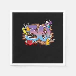 Hiphop Dancer Graffiti Artist Typography 30th Birt Napkin