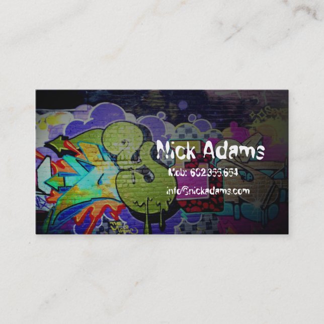 Hiphop Dancer or Graffiti Drawer Paint Colour Business Card (Front)