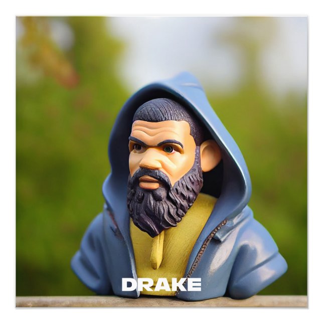 HipHop Drake Portrait Art Gnomis Photo Print (Front)
