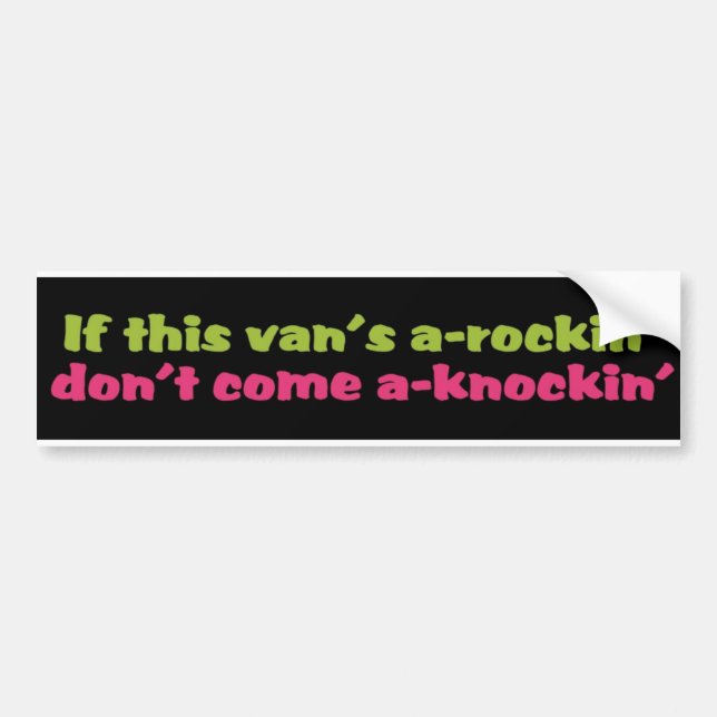 Hippie 1970s Van Bumper Sticker (Front)
