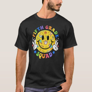 Hippie 5th Fifth Grade Squad For Teacher Kids Back T-Shirt