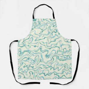 Hippie 70s Blue Marble Liquid Swirl Boho Pattern Apron