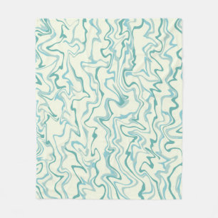 Hippie 70s Blue Marble Liquid Swirl Boho Pattern Fleece Blanket