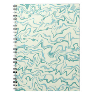 Hippie 70s Blue Marble Liquid Swirl Boho Pattern Notebook