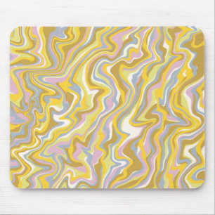 Hippie 70s Green Marble Liquid Swirl Boho Pattern Mouse Pad