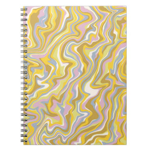 Hippie 70s Green Marble Liquid Swirl Boho Pattern Notebook