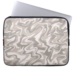 Hippie 70s Grey Marble Liquid Swirl Boho Pattern Laptop Sleeve
