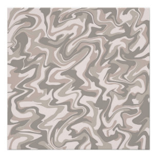 Hippie 70s Grey Marble Liquid Swirl Boho Pattern Poster