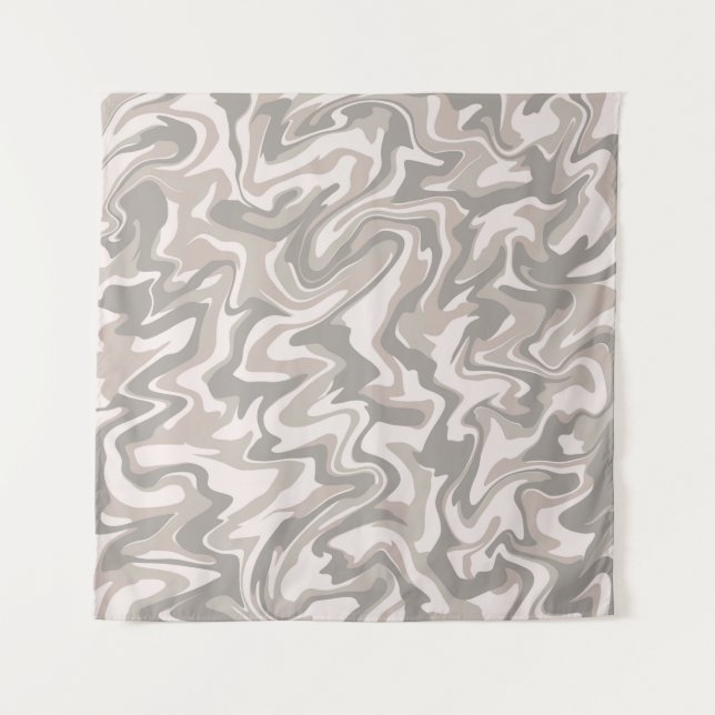 Hippie 70s Grey Marble Liquid Swirl Boho Pattern Tapestry (Front)