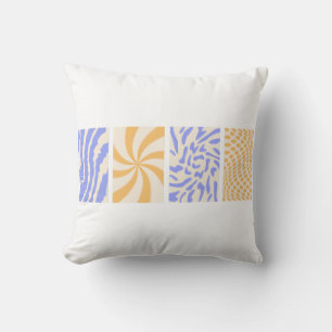 Hippie 70s posters in groovy style cushion