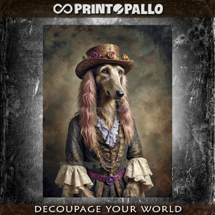 Hippie Afghan Hound dog in traditional dress Tissue Paper