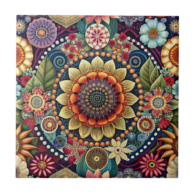 Hippie Art Ceramic Tile (Front)