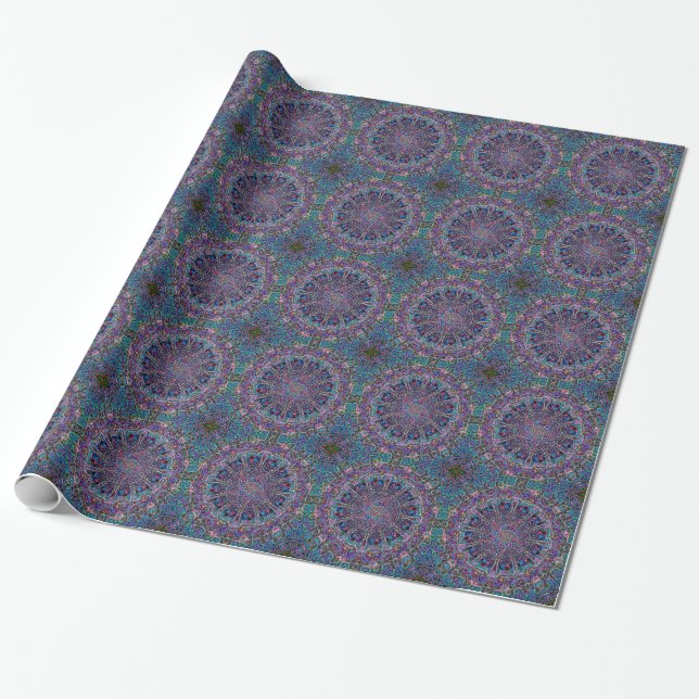 Hippie Art Psychadelic Print Wrapping Paper (Unrolled)