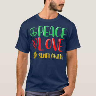 Hippie Artist Peace Love Sunflowers Aesthetics T-Shirt