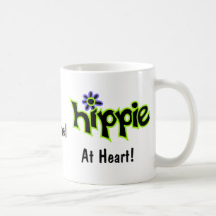 Hippie at Heart Black Green Art Name Personalised Coffee Mug