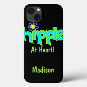 Hippie at Heart Turquoise Name Personanalized iPhone 13 Case