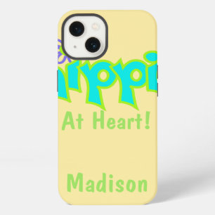 Hippie at Heart Turquoise Name Personanalized iPhone Case