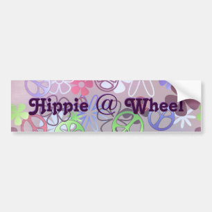 Hippie at Wheel Bumper Sticker