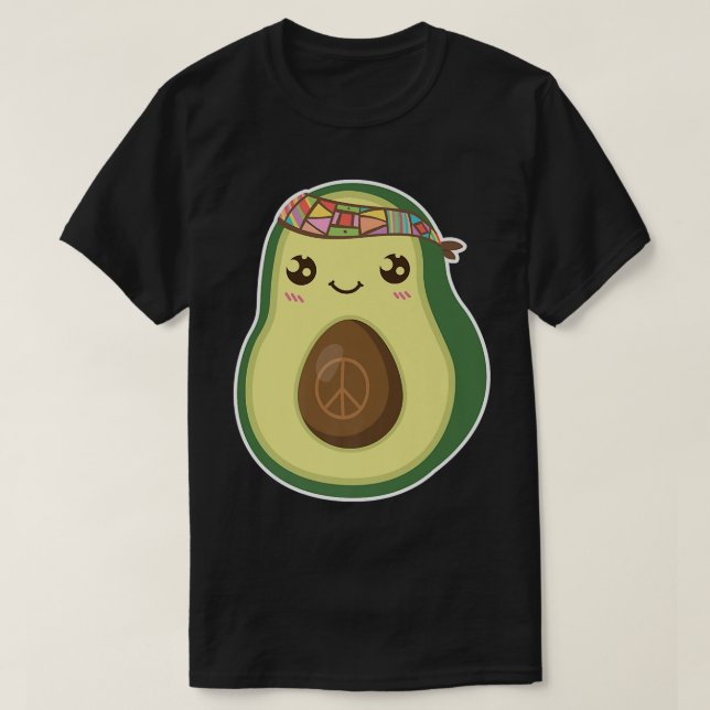 Hippie Avocado Funny Vintage T-Shirt (Design Front)
