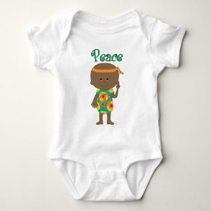 Hippie Baby Peace African American Bodysuit